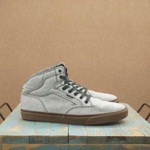 Vans Mens Sk8-Hi Gray Black Canvas Lace Up Gum Sneakers Size 13